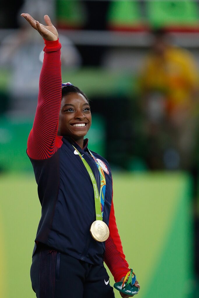 Rio de Janeiro - Simone Biles, ginasta dos Estados Unidos, durante final em que levou medalha de ouro na disputa por equipes feminina nos Jogos Olímpicos Rio 2016. (Fernando Frazão/Agência Brasil)